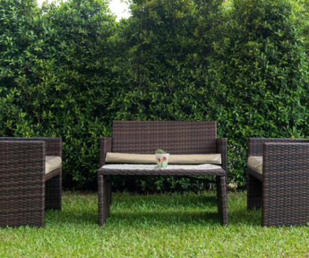 muebles en césped artificial