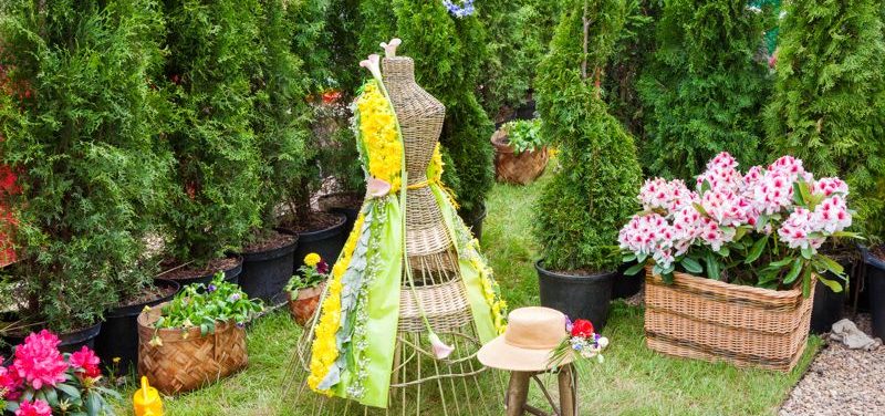 jardín decoración césped artificial